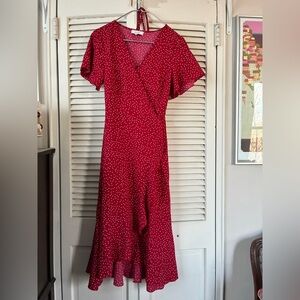 RIHOAS Red Polka Dot Wrap Dress